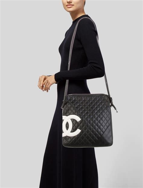 chanel black cambon messenger bag